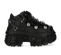New Rock M-OVERZ106B-C1 Grosso Unisex Metallico Nero Goth Stivaletti con Plateau