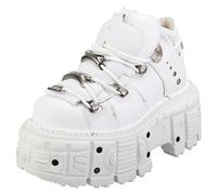 New Rock M-TANK106-C1 - Scarpe Platform in Pelle Bianche Unisex - 44 EU