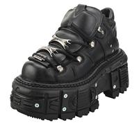 New Rock M-TANK106-C2 - Scarpe Piatto in Pelle Nero - 45 EU