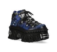 New Rock M-WALL106N-C16 Blu Argento Plateau Metallico Biker Gotico Caviglia Da