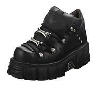 New Rock M106N-S6 Unisex - Scarpe Piatta in Pelle Nere - 36 EU