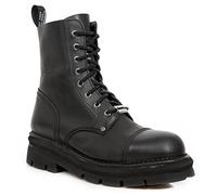 New Rock Military Stylish Boots Unisex Stivali Classico Black - 43 EU