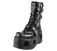 New Rock Patent Spring Neptuno - Stivali Piattaforma Nero Unisex - 41 EU
