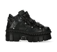New Rock Scarpe Unisex WALL106-S13 Stivale Vera Pelle e Piattaforma Punk Rock