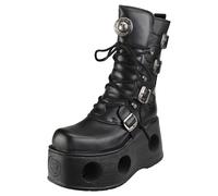 New Rock Space Metallic Neptuno Boots Unisex - Pelle Nere - 42 EU