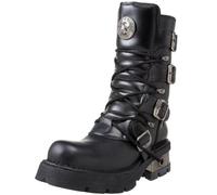 New Rock Stivali Unisex - Tacco Grosso in Metallo Nero - 39 EU
