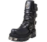 New Rock Reactor Half Boots Unisex Black Stivali Platform