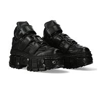 New Rock Stivaletti Suola Viti 2023 Stivaletti TANK Collection Piattaforma Donna Nero Black Woman Ankle Boots Screws M.WALL285-S10, Nero, 36 EU