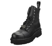 New Rock Stivali Classici Militari Unisex in Pelle Nero - 38 EU