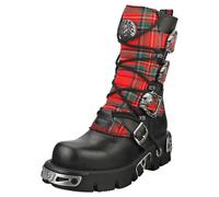 New Rock Tartan Reactor Boots Unisex Tartan Black Stivali Platform - 40 EU