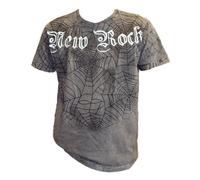 New Rock Uomo T Shirt Ufficiale Vecchio Nero Spinner Logo Design Grigio Piccolo