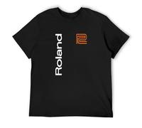 New Roland Logo T Shirt Top Electronic Music Black Men T-Shirt Black L