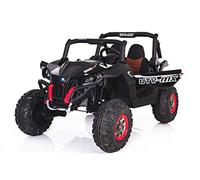 NEW RSX Nero Macchina Elettrica per Bambini, 2x12V - 2.4 Ghz, 4 X MOTOR, telecomando, due posti, chiave di accensione, ruote soft EVA, USB, scheda SD