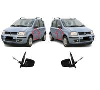 New Set Coppia Specchietti Laterali Fiat Panda 2003-2009 Manuale Neri LHD