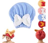New Super Absorbent Hair Towel Wrap for Wet Hair,Absorbent Hair Towel for Long Hair,Plopping Towel Curly Hair,Microfiber Towel for Hair Drying,Hair Wraps for Women Wet Hair,Quick,Soft (Blue)