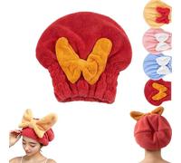 New Super Absorbent Hair Towel Wrap for Wet Hair,Absorbent Hair Towel for Long Hair,Plopping Towel Curly Hair,Microfiber Towel for Hair Drying,Hair Wraps for Women Wet Hair,Quick,Soft (Red)