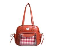 New Sweet Transparent Women's Bag JK Uniform Shoulder Crossbody Bag(Red)
