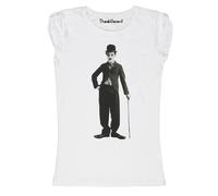 New T-Shirt Donna Fiammata Charlie Chaplin Bastone Idea Regalo