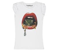 New T-Shirt Donna Fiammata Labbra Rosse Rana Idea Regalo