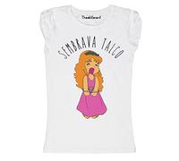 New T-Shirt Donna Fiammata Pollon Sembrava Talco Idea Regalo Bianco