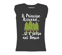 New T-Shirt Donna Fiammata Principe Si é Perso nel Bosco Idea Regalo