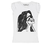 New T-Shirt Donna Fiammata Profilo Teschio Donna Idea Regalo