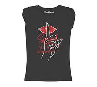 New T-Shirt Donna Fiammata Silenzio Parla di Amore Labbra Dito Idea Regalo