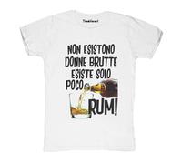 New T-Shirt Fiammata Uomo Esiste Solo Poco Rum Idea Regalo
