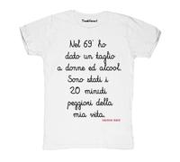 New T-Shirt Fiammata Uomo Frase George Best 20 Minuti Idea Regalo