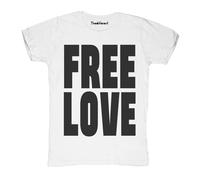 New T-Shirt Fiammata Uomo Free Love Amore Idea Regalo