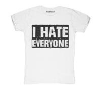 New T-Shirt Fiammata Uomo I Hate Everyone Idea Regalo