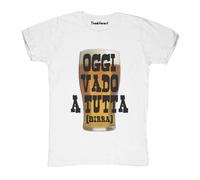 New T-Shirt Fiammata Uomo Vado A Tutta Birra Idea Regalo