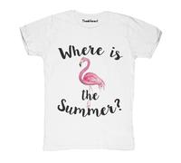 New T-Shirt Fiammata Uomo Where Is The Summer Flamingo Idea Regalo