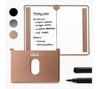 New Things Lab MEMO - Portafoglio lavagna bianca, mini taccuino tascabile e portafoglio alluminio con blocco RFID, per uomo e donna, blocco note cancellabile a secco