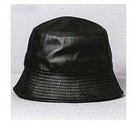 New Trend Genuine Cuoio Cappello da Donna Secchio Cappelli Autunno Elegante Berretto in Pelle Coppia Cappelli Black Caps Uomo e Tappo Piatto