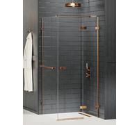 New Trendy Avexa Copper Brushed box doccia 100x100 cm quadrato rame spazzolata/vetro trasparente EXK-3650