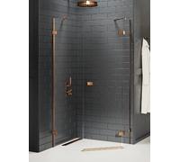 New Trendy Avexa Copper Brushed box doccia 100x80 cm rame spazzolata/vetro trasparente EXK-3825