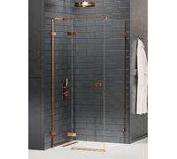 New Trendy Avexa Copper Brushed box doccia 120x100 cm rettangolare rame spazzolata/vetro trasparente EXK-3572