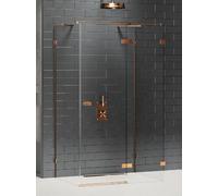 New Trendy Avexa Copper Brushed box doccia 120x70 cm rettangolare rame spazzolata/vetro trasparente EXK-3744