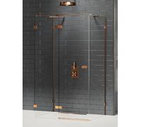 New Trendy Avexa Copper Brushed box doccia 80x70 cm rettangolare rame spazzolata/vetro trasparente EXK-3690