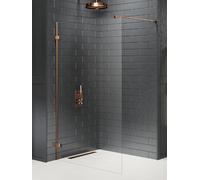New Trendy Avexa Copper Brushed parete doccia walk-in 90 cm rame spazzolata/vetro trasparente EXK-7146