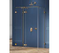 New Trendy Avexa Gold Brushed box doccia 110x70 cm rettangolare oro spazzolata/vetro trasparente EXK-3088