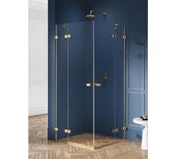 New Trendy Avexa Gold Brushed box doccia 110x90 cm rettangolare oro spazzolata/vetro trasparente EXK-1882