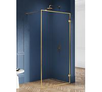 New Trendy Avexa Gold Brushed parete doccia walk-in 90 cm oro spazzolata/vetro trasparente EXK-3134