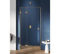 New Trendy Avexa Gold Brushed porta doccia 110 cm a battente oro spazzolata/vetro trasparente EXK-1720