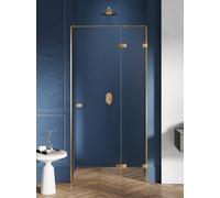 New Trendy Avexa Gold Brushed porta doccia 90 cm a battente oro spazzolata/vetro trasparente EXK-1717