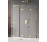 New Trendy Avexa Gold Shine box doccia 110x70 cm rettangolare oro lucida/vetro trasparente EXK-2142
