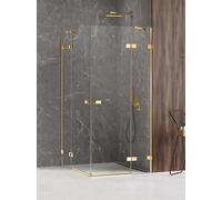 New Trendy Avexa Gold Shine box doccia 110x90 cm rettangolare oro lucida/vetro trasparente EXK-1864