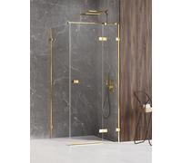 New Trendy Avexa Gold Shine box doccia 120x70 cm rettangolare oro lucida/vetro trasparente EXK-1681