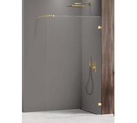 New Trendy Avexa Gold Shine parete doccia walk-in 80 cm oro lucida/vetro trasparente EXK-7047